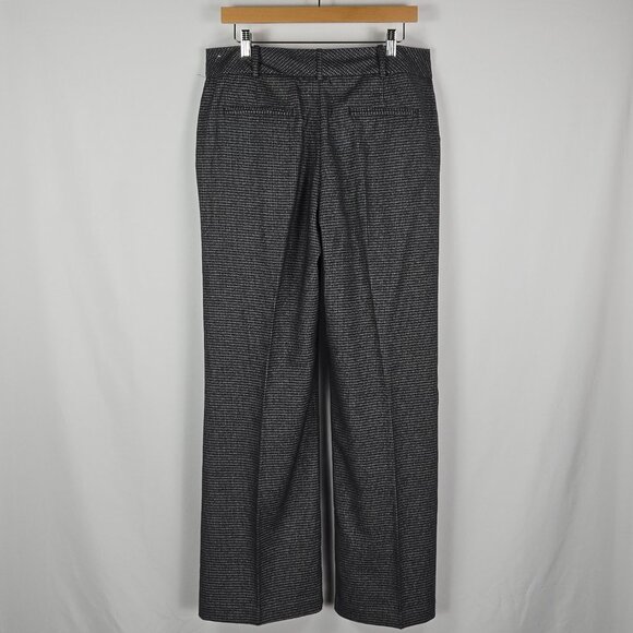Worthington Modern Fit Wide Leg Plaid Pants Gray Black Check Stretch Sz 12 - Picture 2 of 12